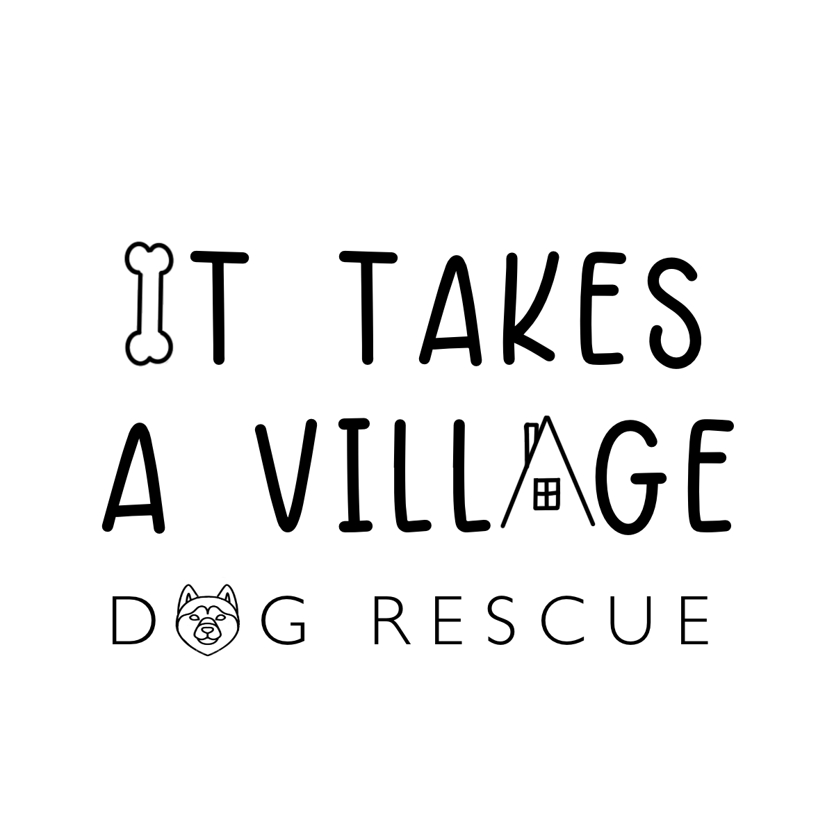 it takes a village dog rescue logo